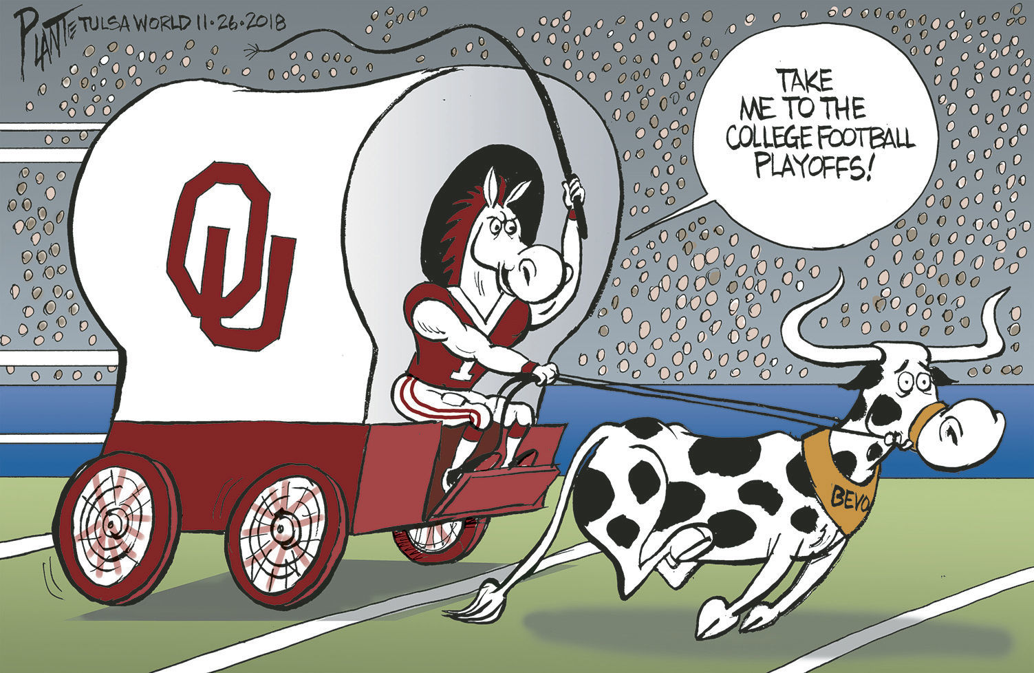 Bruce Plante Cartoon: OU versus Texas II
